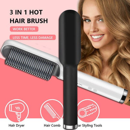 ✨Last Day Special Price £22.99!!💥Negative Ion Hair Straightener Styling Comb💇‍♀