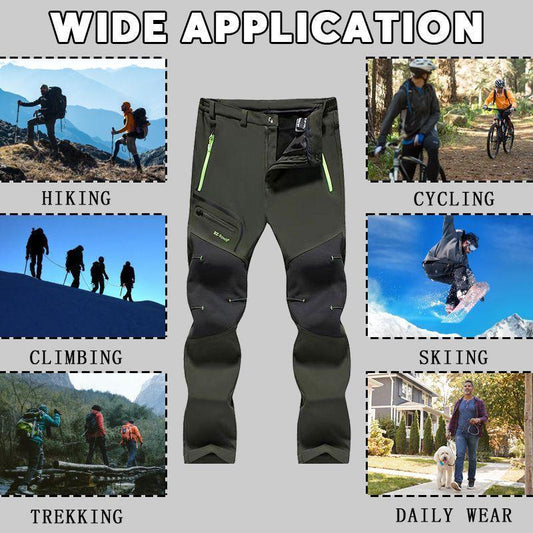 Men's Fleece-Lined Waterproof Cargo Pants – Plus Size Quick-Dry Winter Hiking Pants ❄️👖🌲