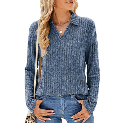 Women's Collared V-Neck Sweater - Buy 2 Free Shipping