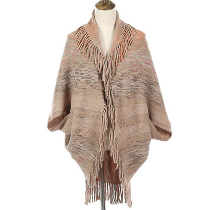 Women's Knitted Tassel Shawl Wrap