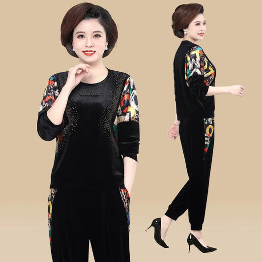 Elegant Printed Top & Pockets Pants 2-piece Set