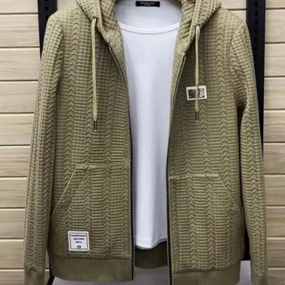 Men's Hooded Casual Knitted Zipper Jacket（50% OFF）